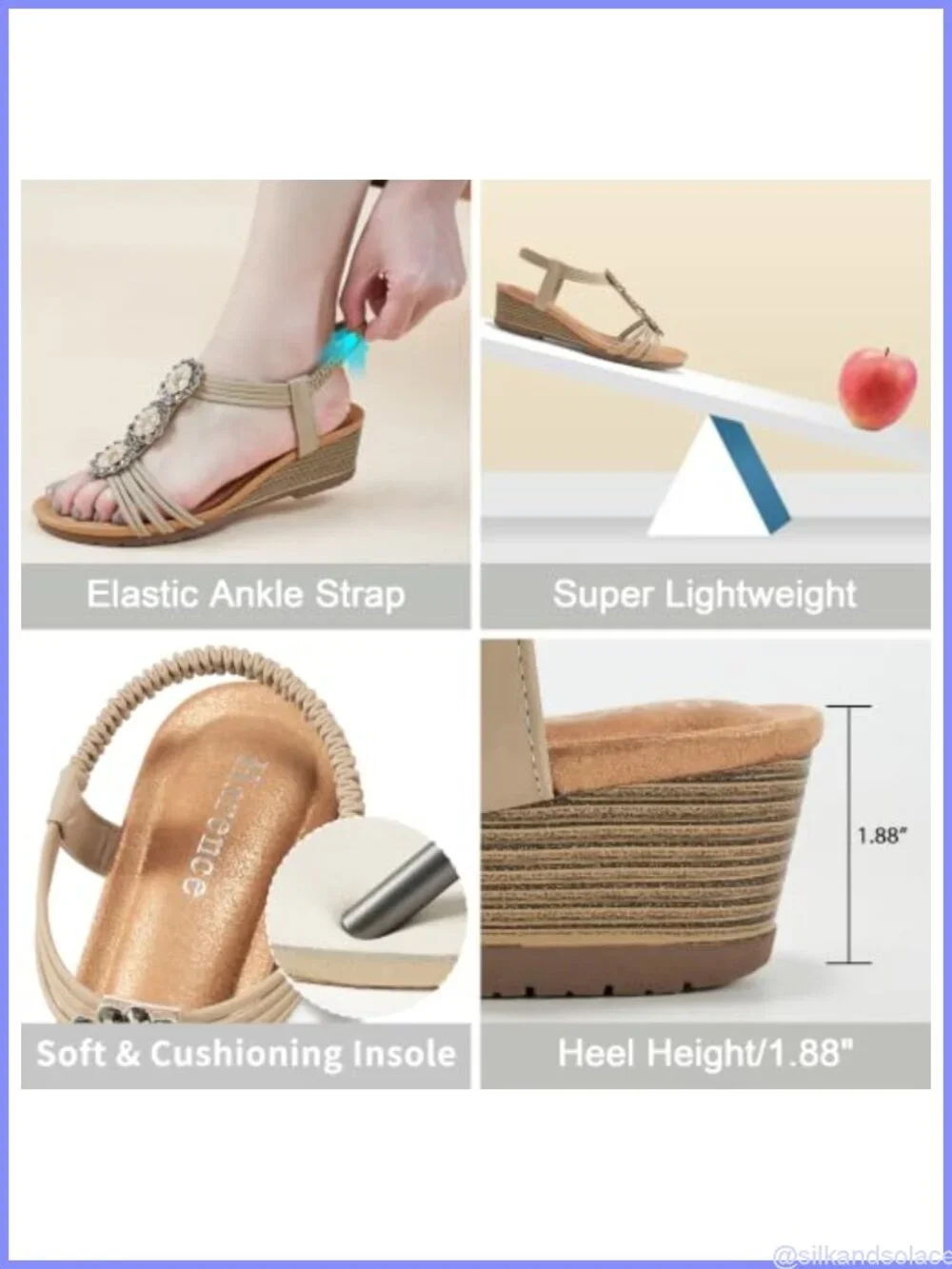 Wedge Sandals Dressy 1.88